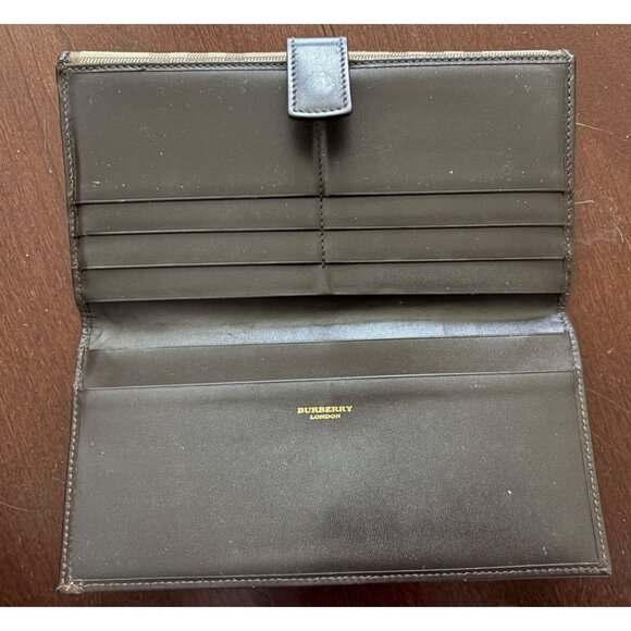 Burberry Beige/Brown Haymarket Check Fabric & Leather Slim Continental Wallet - Picture 7 of 15